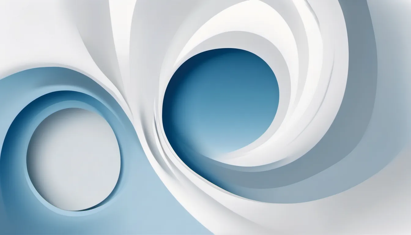 Abstract enclosing shell illustration in blue and pale sky on white — decorative header for Privacy Policy